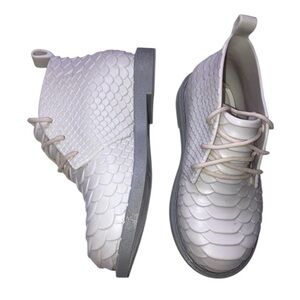 Mini Melissa x Baja East Python Snakeskin Embossed Chukka Boots